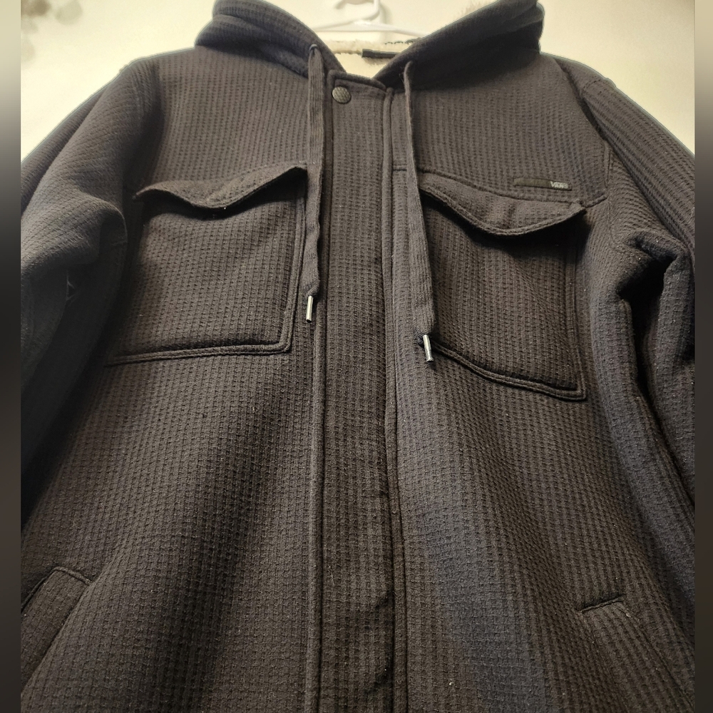 Vans Men's Charcoal Black Zip-Up Hooded Sweater Jacket - Picture 3 of 8